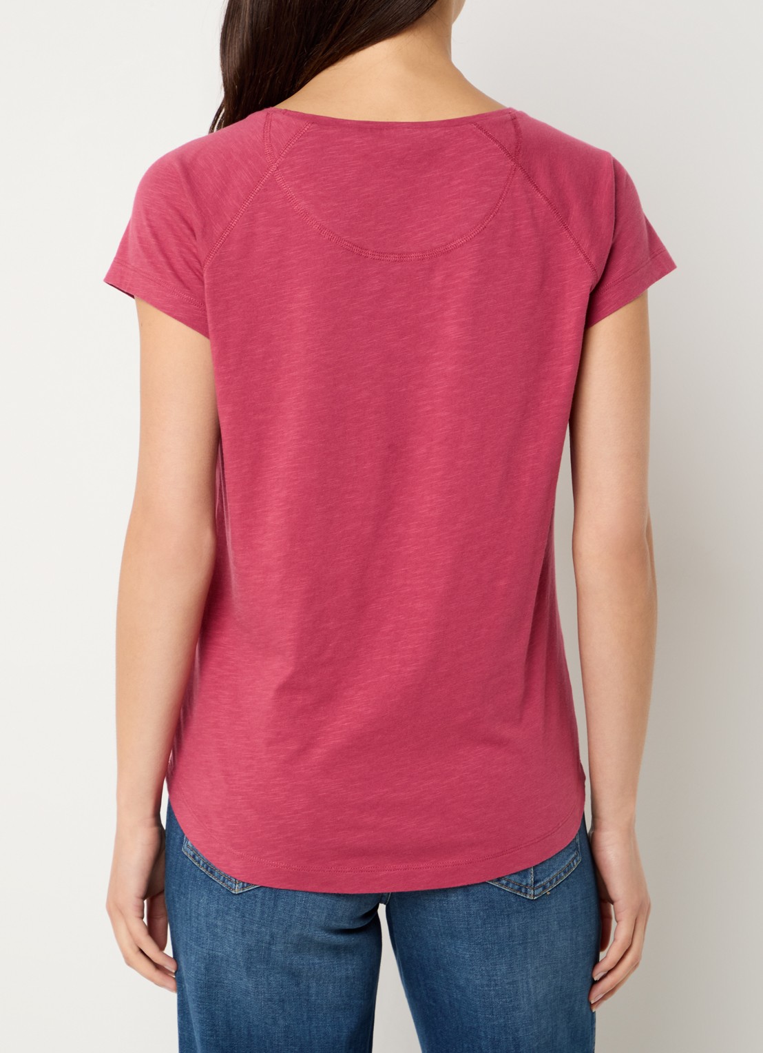 CLOSED T-shirt met stretch - achterkant 4 donkerrood