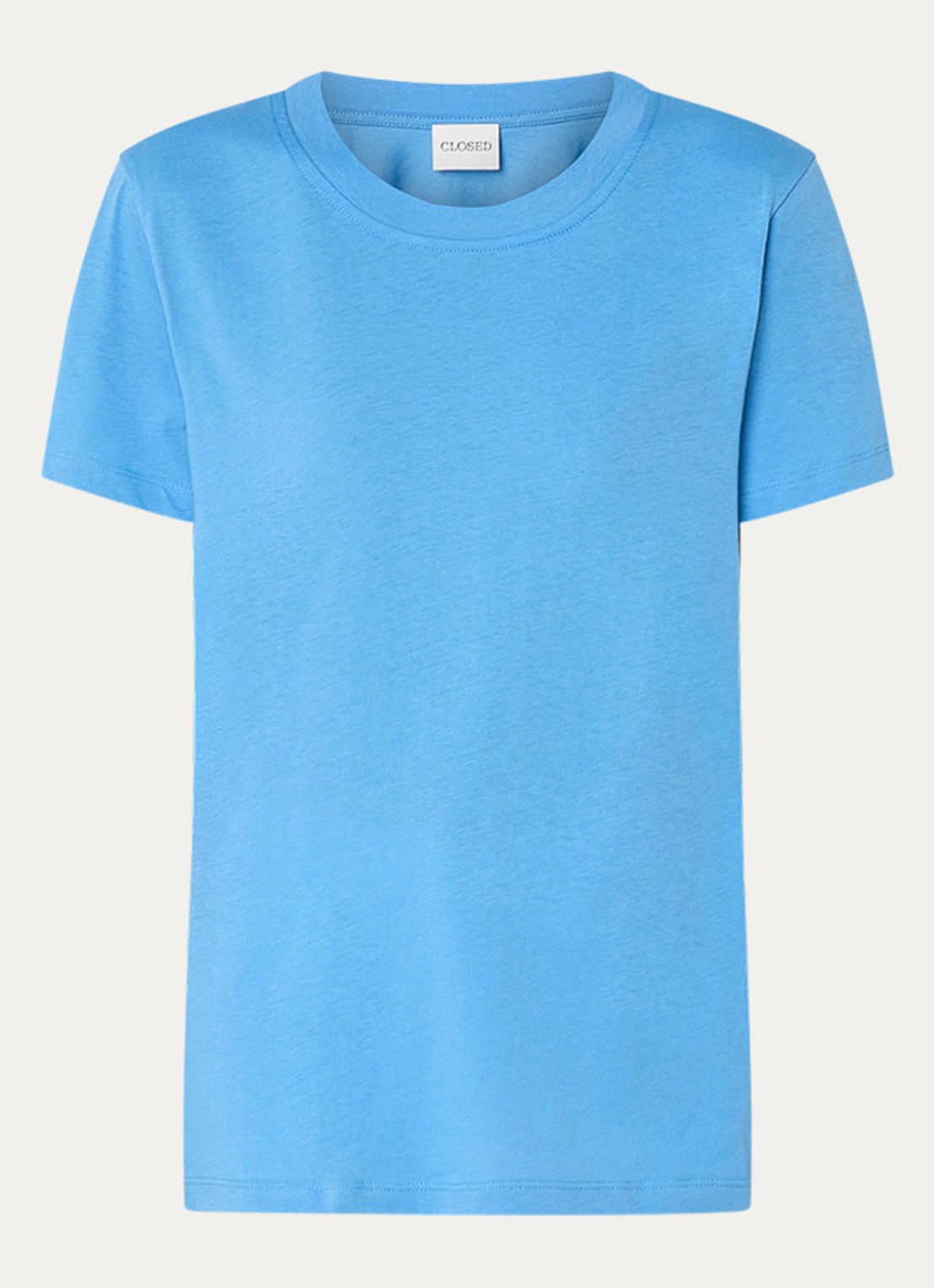 CLOSED T-shirt van  katoen met gemêleerd dessin - voorkant blauw