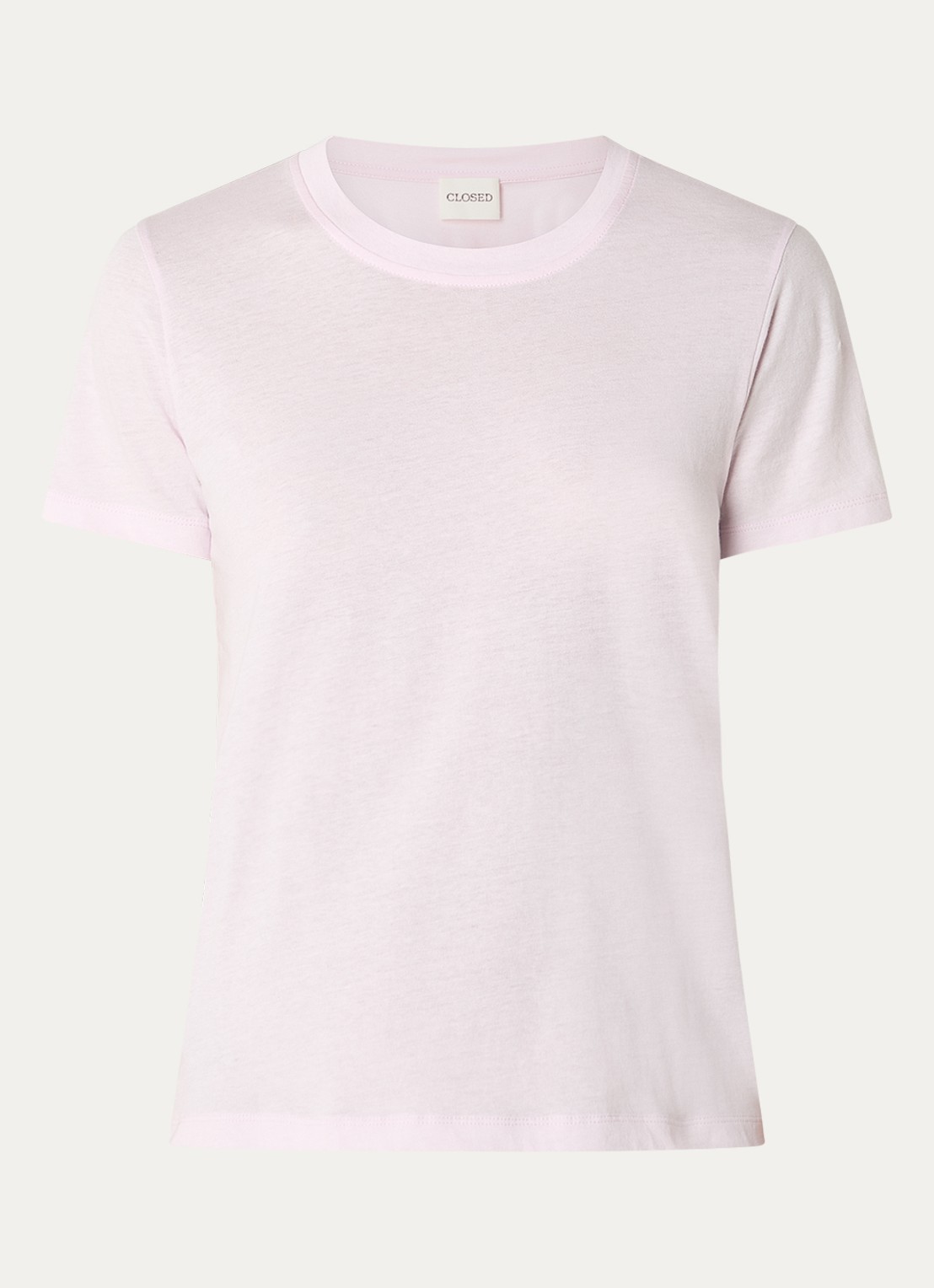 CLOSED T-shirt van  katoen met gemêleerd dessin - voorkant lichtroze
