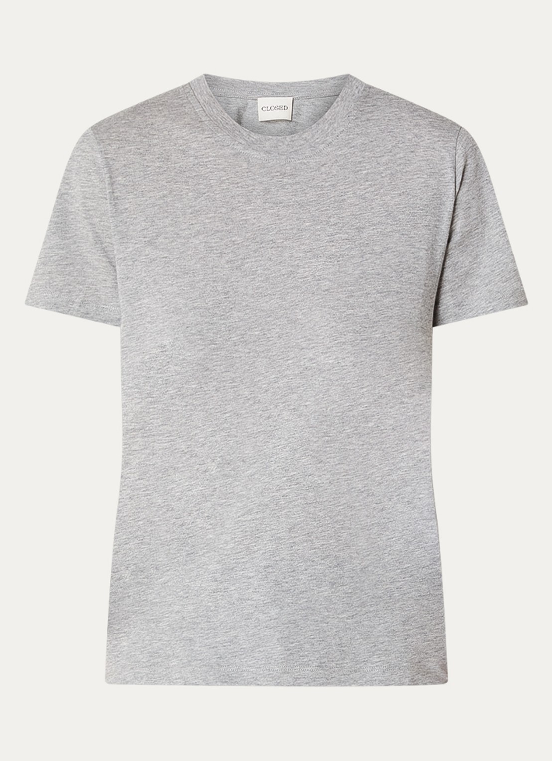 CLOSED T-shirt van  katoen met gemêleerd dessin - voorkant 3 grijsmele
