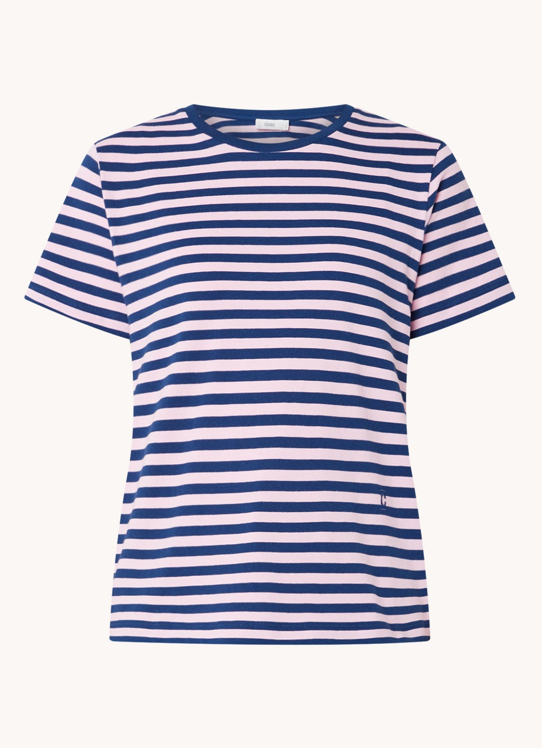 CLOSED T-shirt van  katoen met streepprint - voorkant 2 blauw