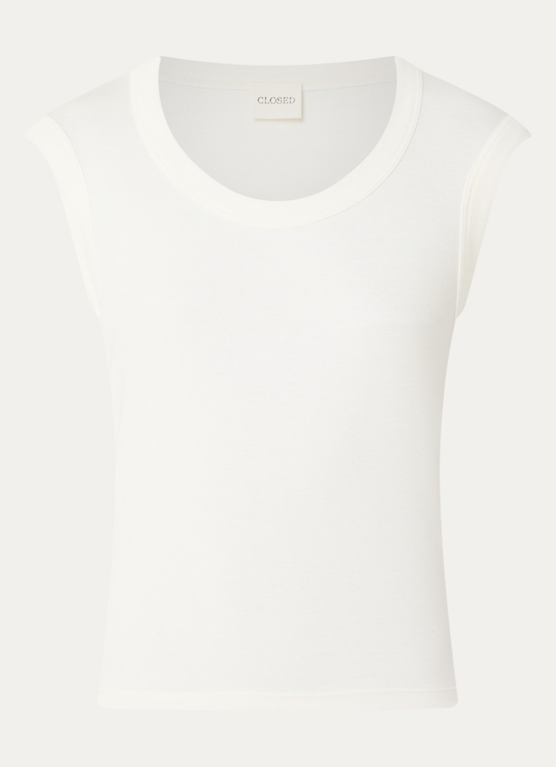 CLOSED Tanktop met ronde hals - voorkant gebroken wit