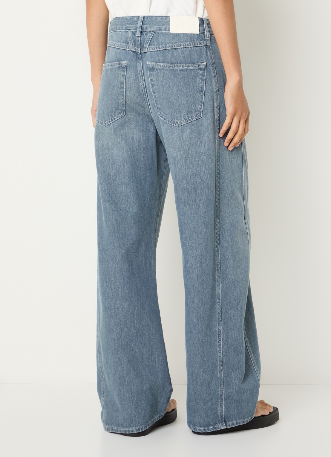CLOSED Tori-X mid waist balloon fit jeans met gekleurde wassing - achterkant blauwgrijs