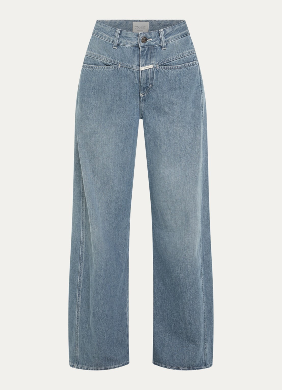 CLOSED Tori-X mid waist balloon fit jeans met gekleurde wassing - voorkant 2 blauwgrijs