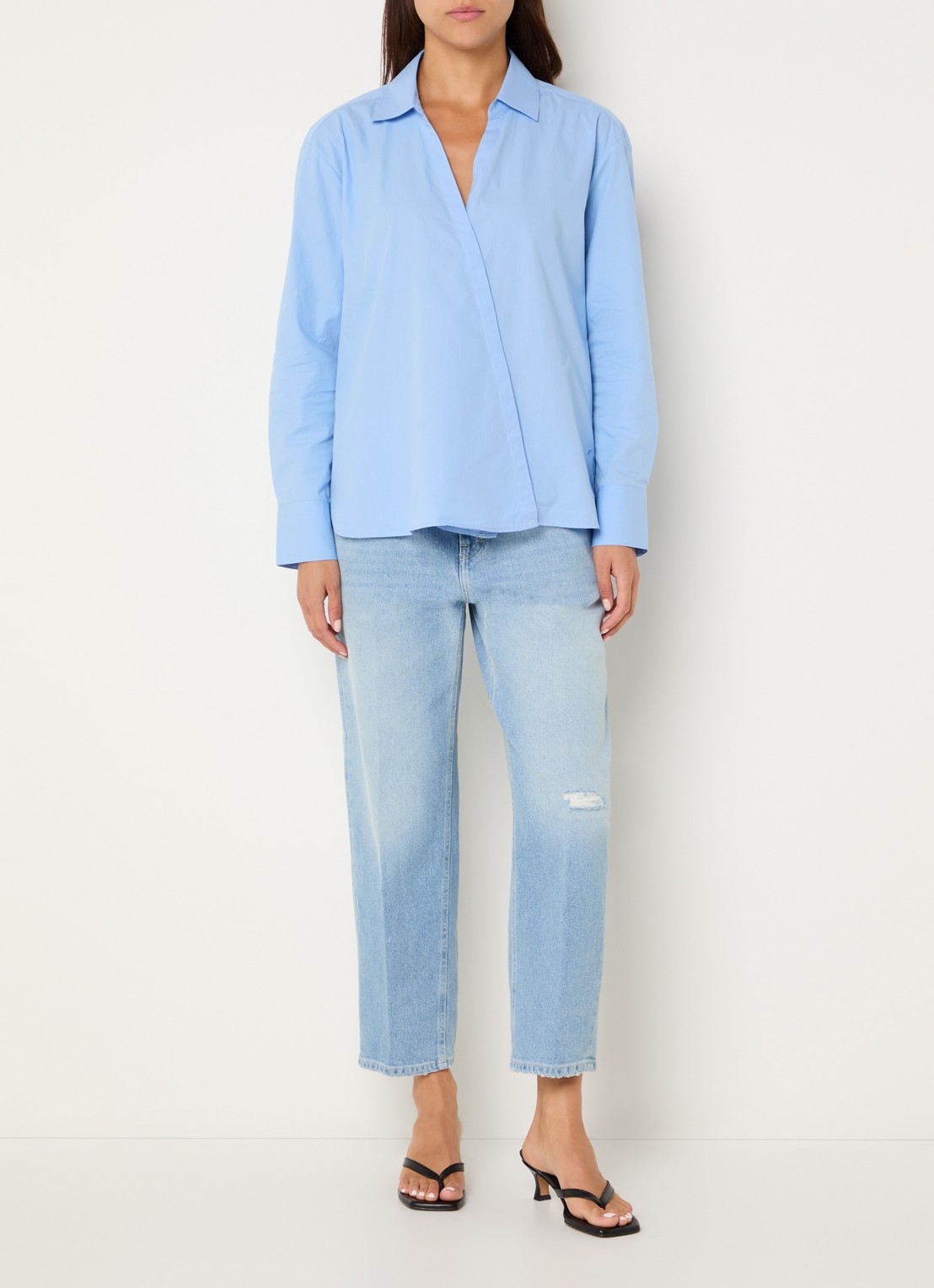 CLOSED Tuniek met asymmetrische hals - voorkant 4 blauw