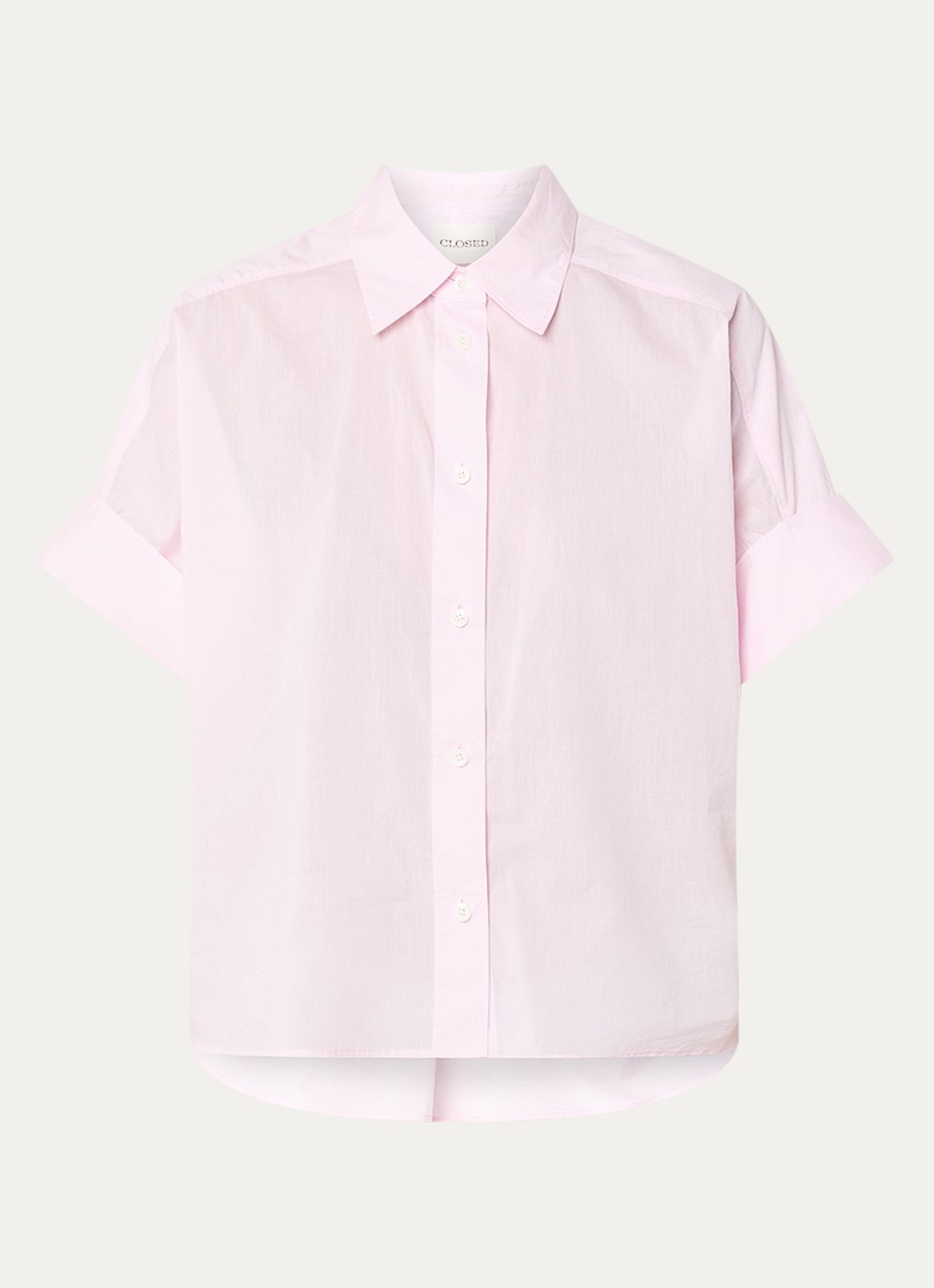 CLOSED Turn-up blouse van katoen - voorkant lichtroze