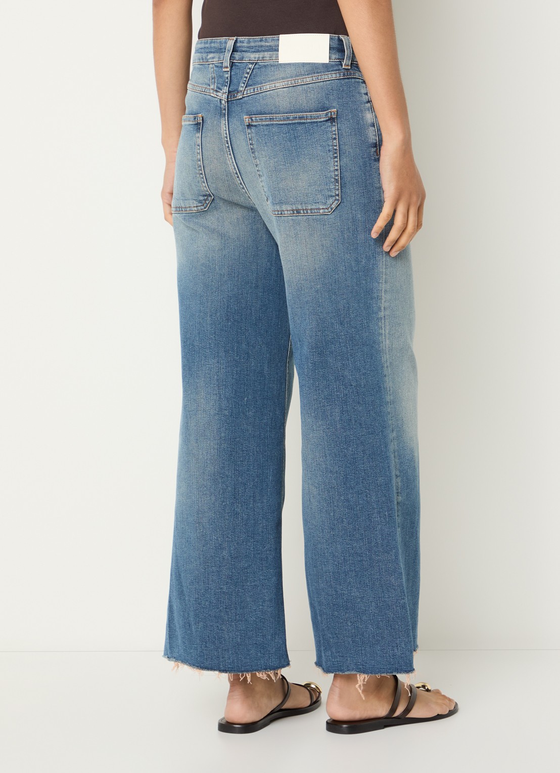 CLOSED Wera cropped high waist flared jeans met destroyed afwerking - achterkant indigo