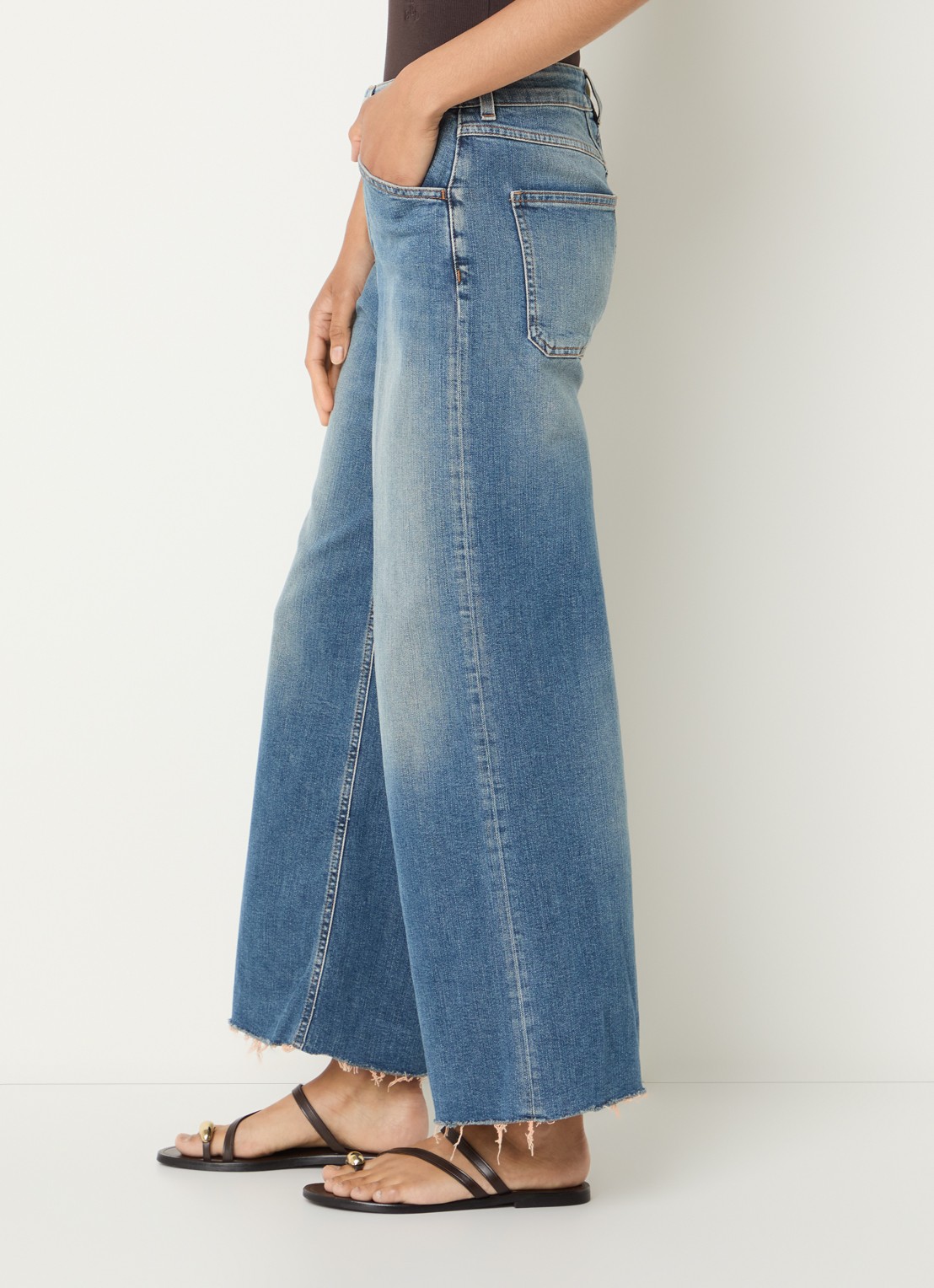 CLOSED Wera cropped high waist flared jeans met destroyed afwerking - detail 3 indigo