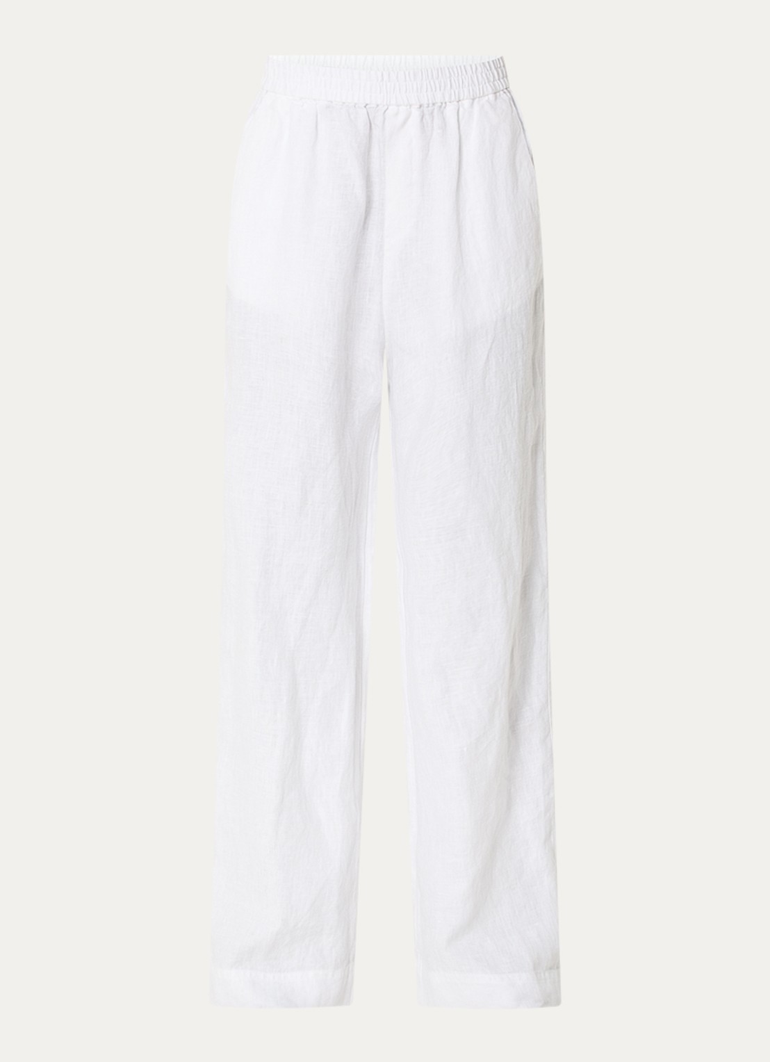 CLOSED Winona high waist wide fit pantalon van linnen - voorkant gebroken wit