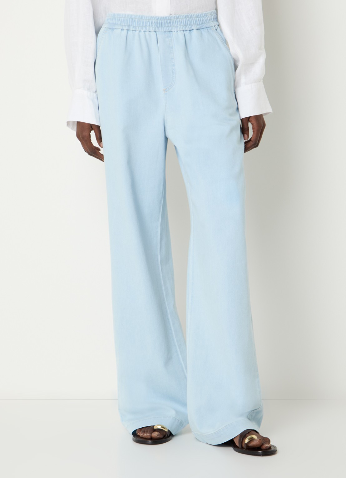 CLOSED Winona mid waist wide leg jeans met lichte wassing  - detail 2 indigo