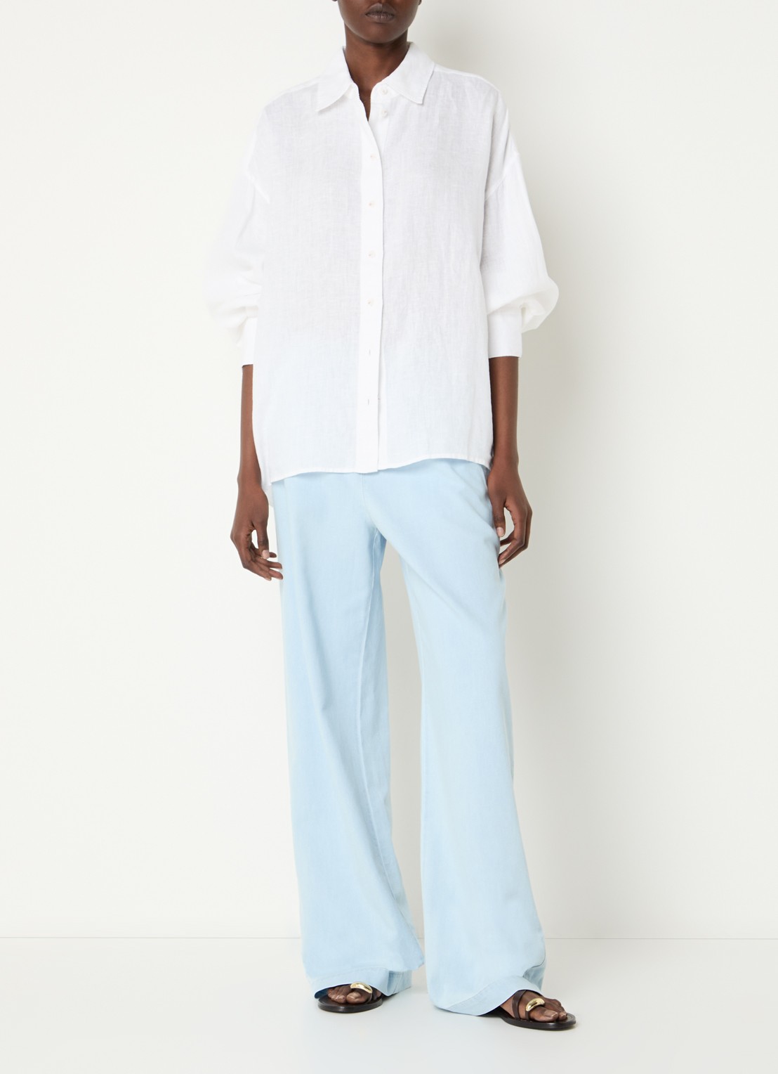 CLOSED Winona mid waist wide leg jeans met lichte wassing  - voorkant 4 indigo