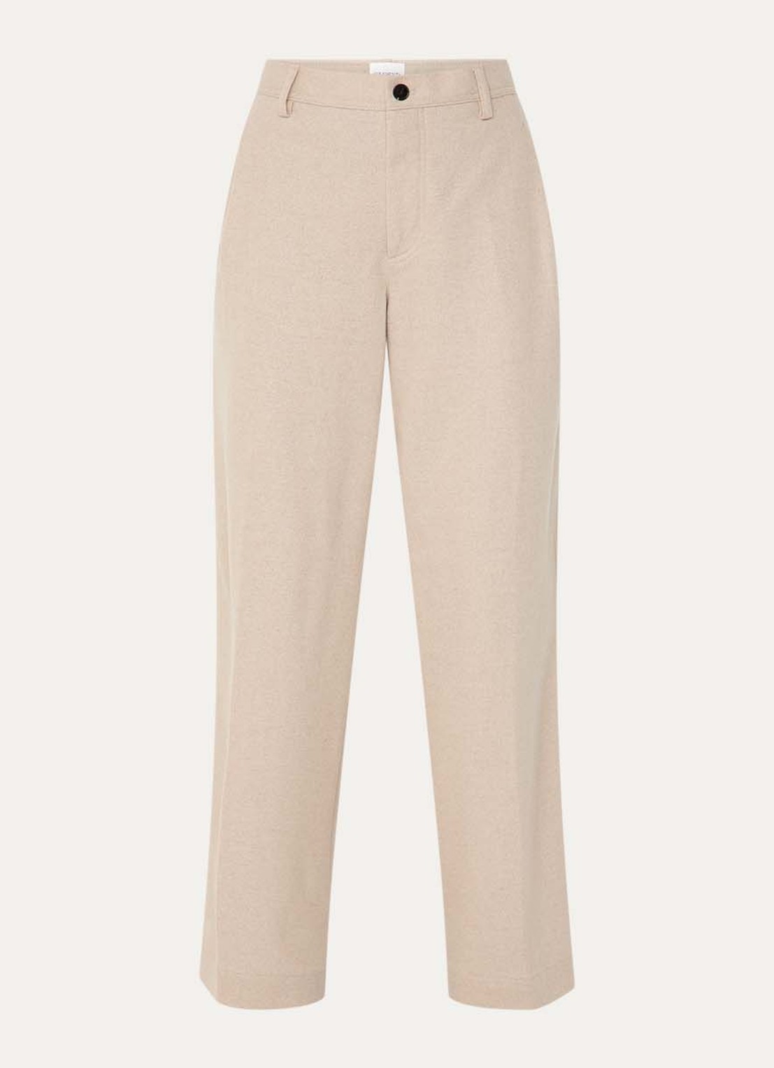 CLOSED Wrenna high waist straight fit pantalon van wol met steekzakken - voorkant beige