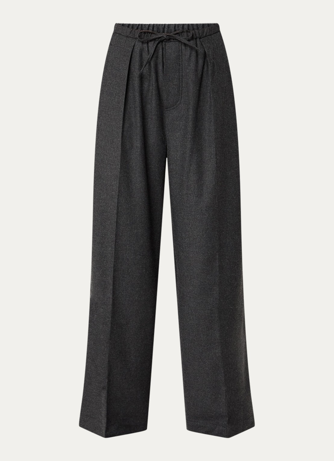 CLOSED Wynston high waist wide fit pantalon in wolblend met steekzakken - voorkant 2 antraciet