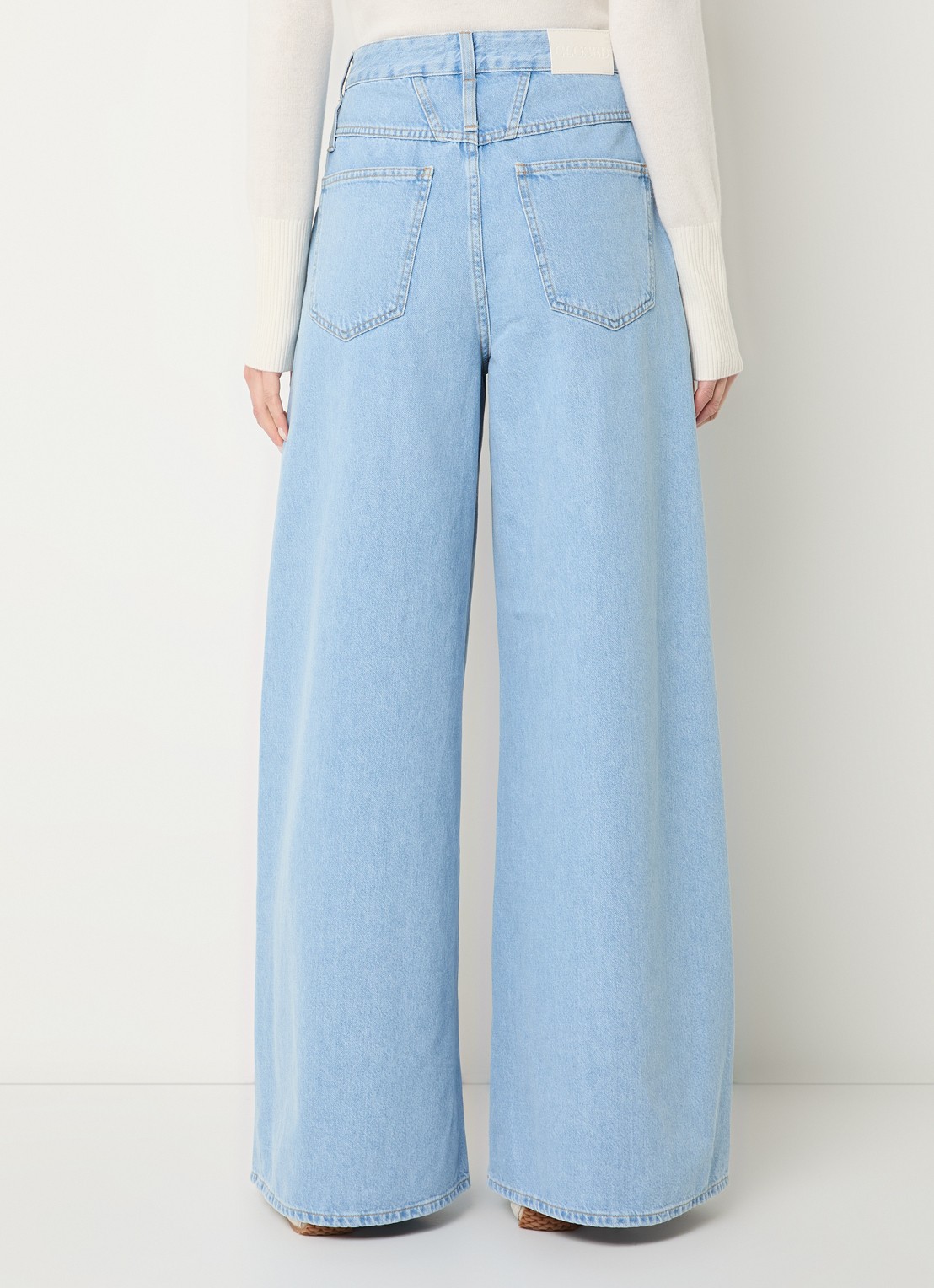 CLOSED Zoya-X high waist wide leg jeans met lichte wassing - achterkant 4 lichtblauw