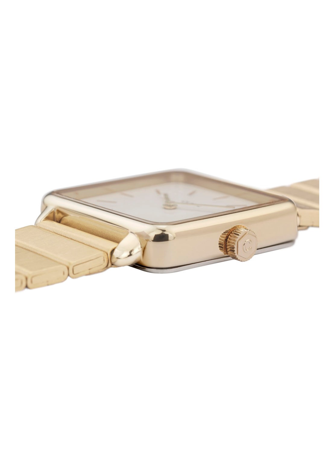 CLUSE La Tétragone horloge CL60023S - detail goud