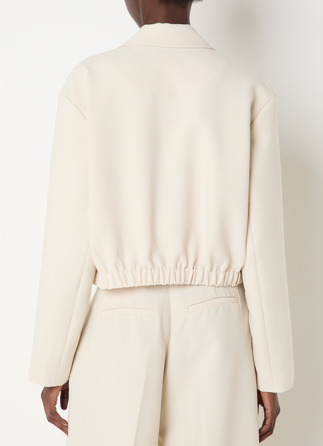 Co'Couture AcileCC cropped blazer met elastische band - achterkant creme