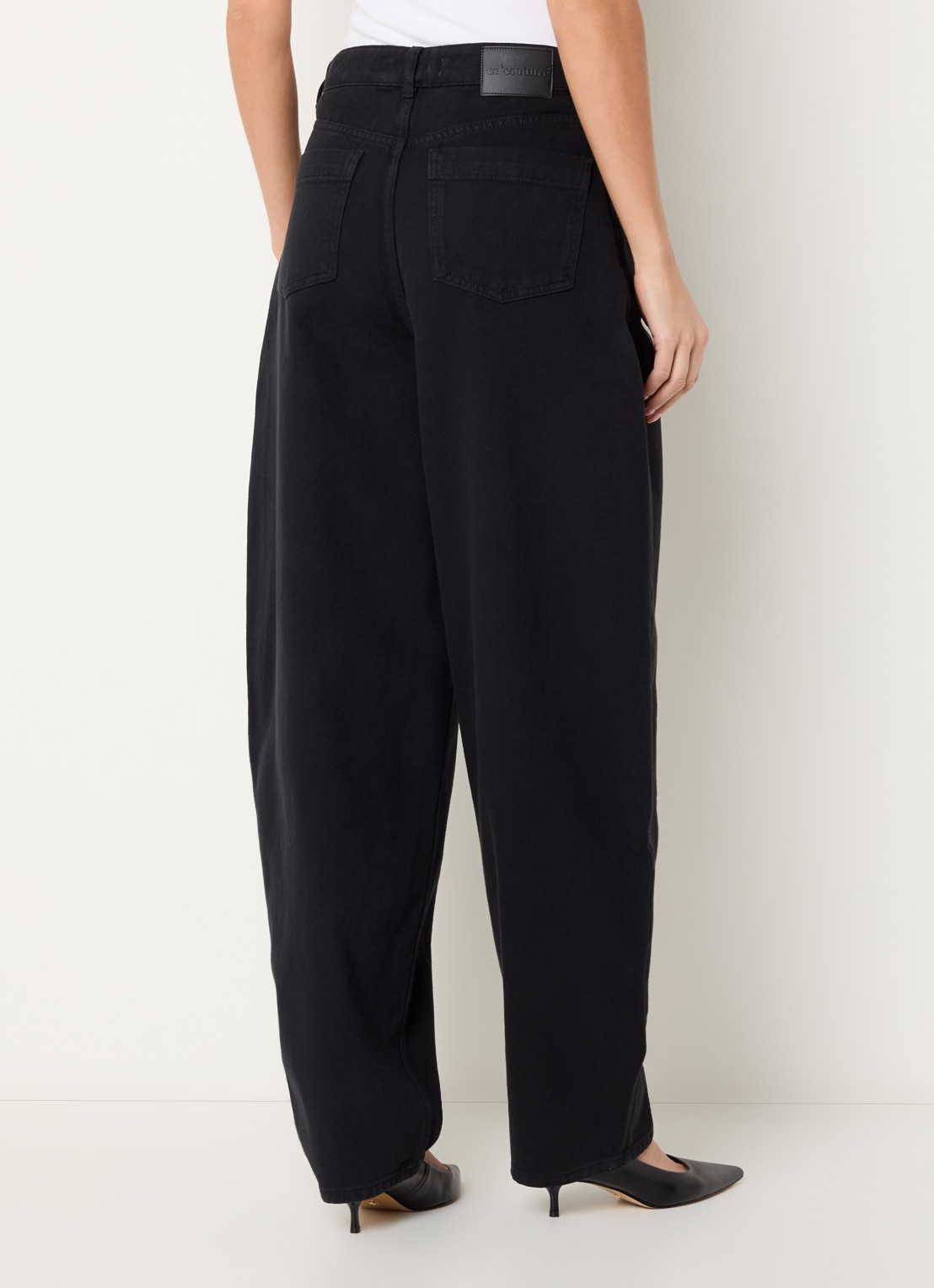 Co'Couture Akiracc high waist balloon jeans met gekleurde wassing - achterkant zwart
