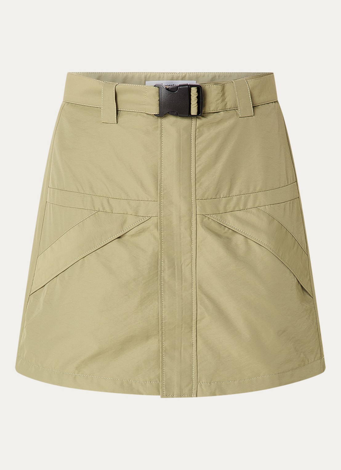 Co'Couture Aloracc mini rok met steekzakken - voorkant 2 legergroen