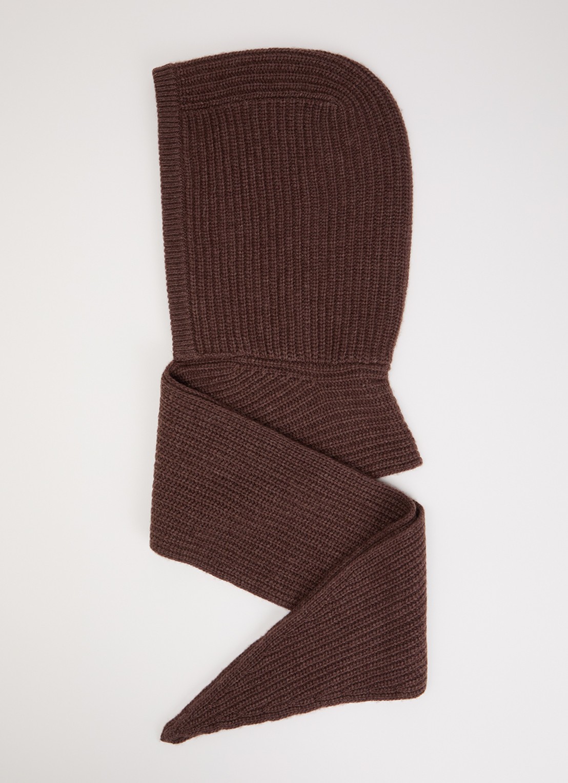 Co'Couture Alvia sjaal met capuchon in wolblend 220 x 15 cm - voorkant bruin