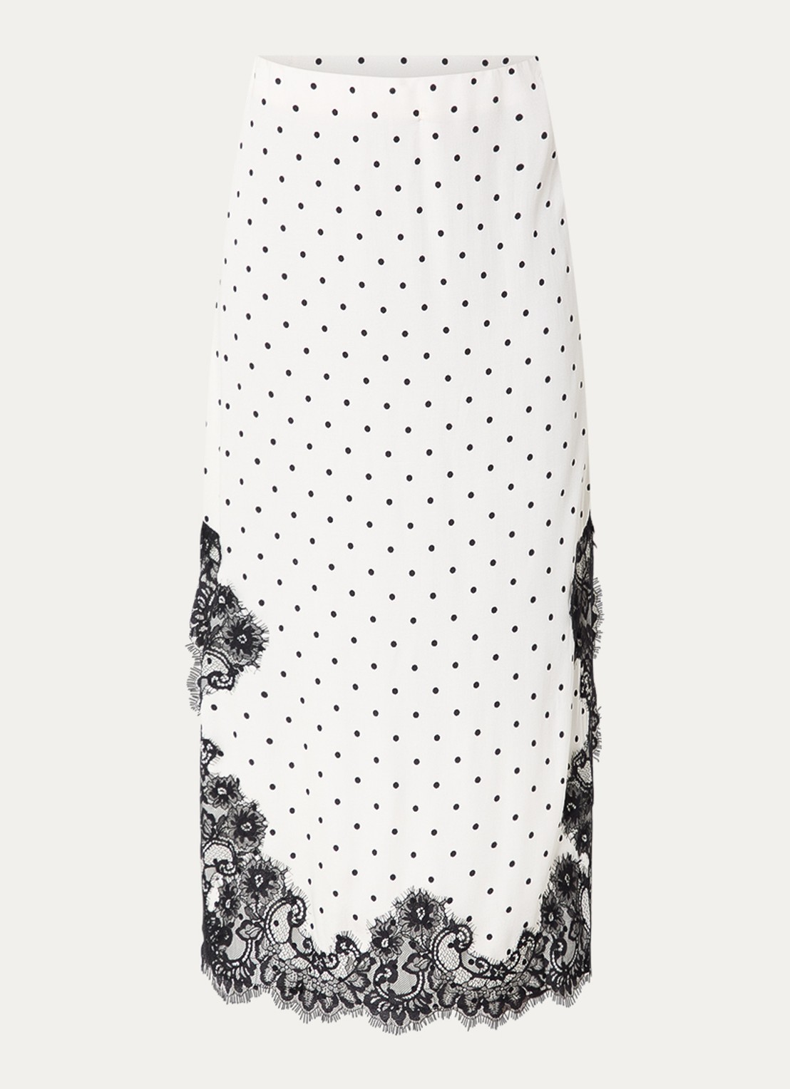 Co'Couture Amelli high waist midi rok met details van kant - voorkant 2 gebroken wit