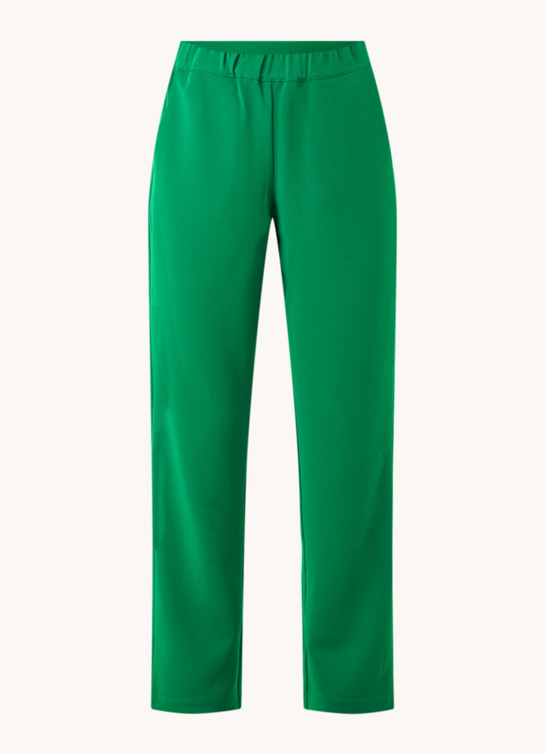 Co'Couture Amira high waist straight fit pantalon met steekzakken - voorkant 2 groen