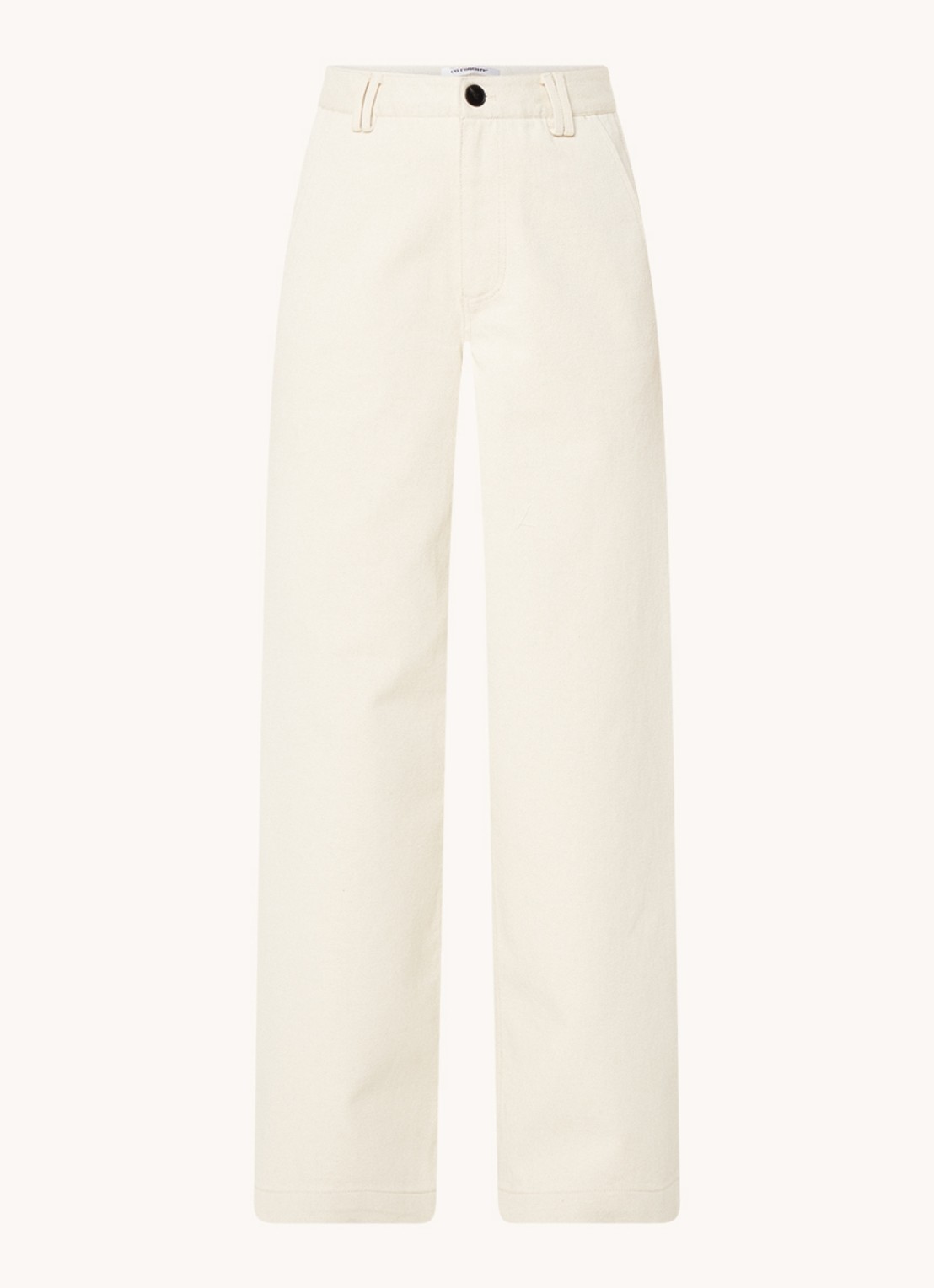 Co'Couture Aries high waist wide leg jeans met gekleurde wassing - voorkant creme