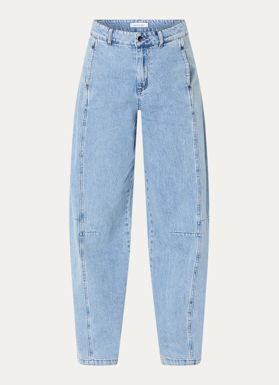 Co'Couture AsjaCC LL high waist balloon fit jeans met lichte wassing - voorkant 2 indigo