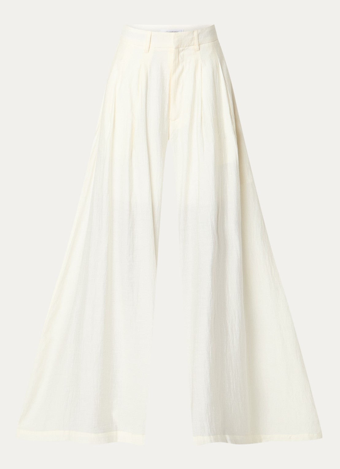 Co'Couture AuraCC LL high waist wide fit palazzo broek met steekzakken - voorkant 3 gebroken wit