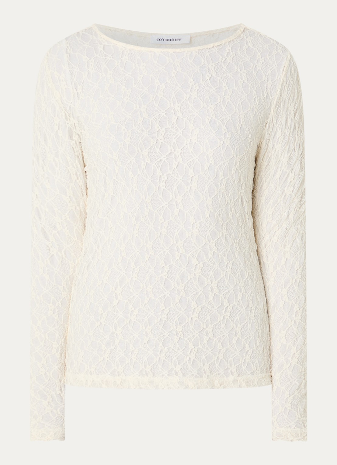 Co'Couture barnacc top van kant met stretch - voorkant 2 gebroken wit