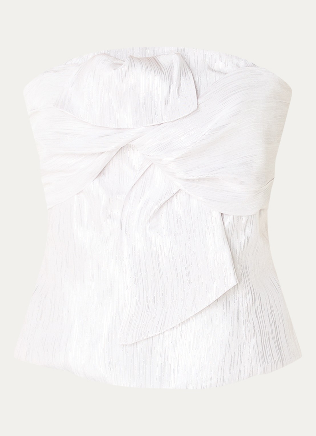 Co'Couture Bia off-shoulder top met smockwerk - voorkant 2 lichtgrijs
