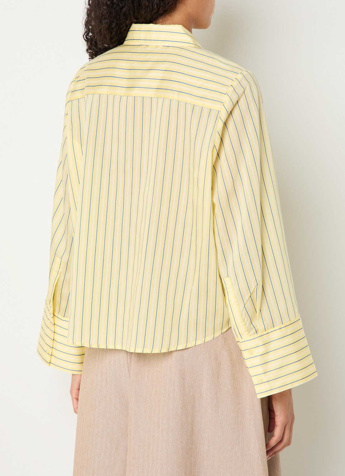 Co'Couture Blaine blouse met streepprint - achterkant lichtgeel