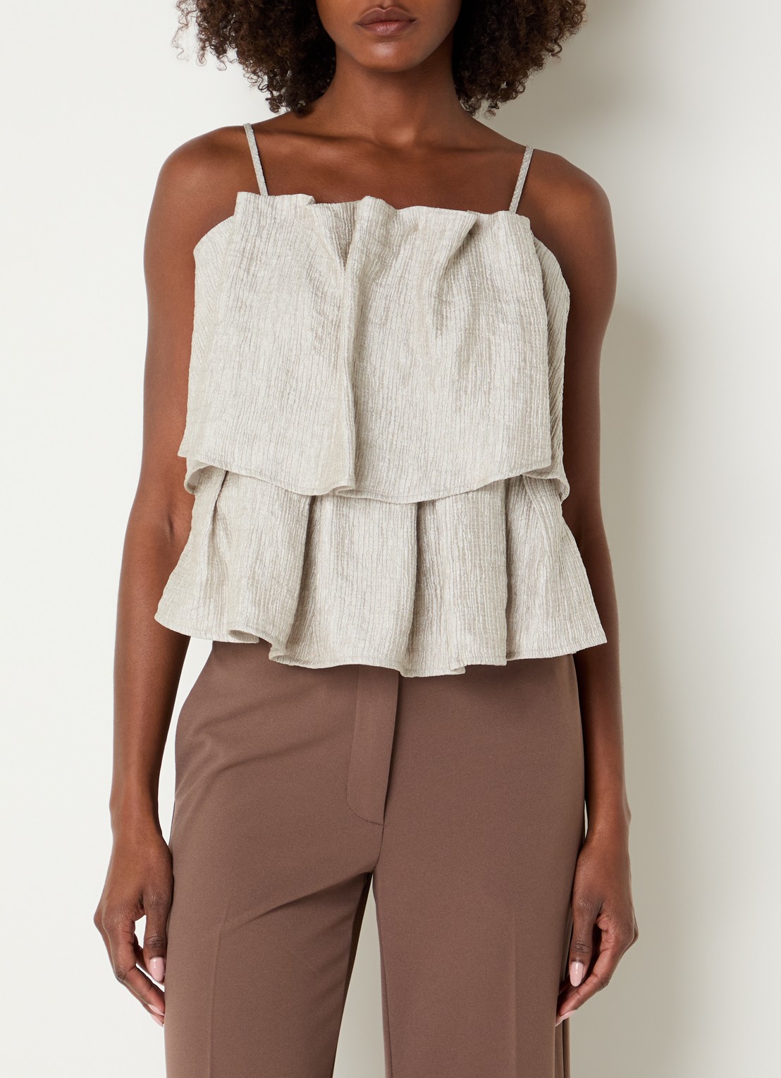 Co'Couture Chercc top met metallic finish - detail 4 zilver