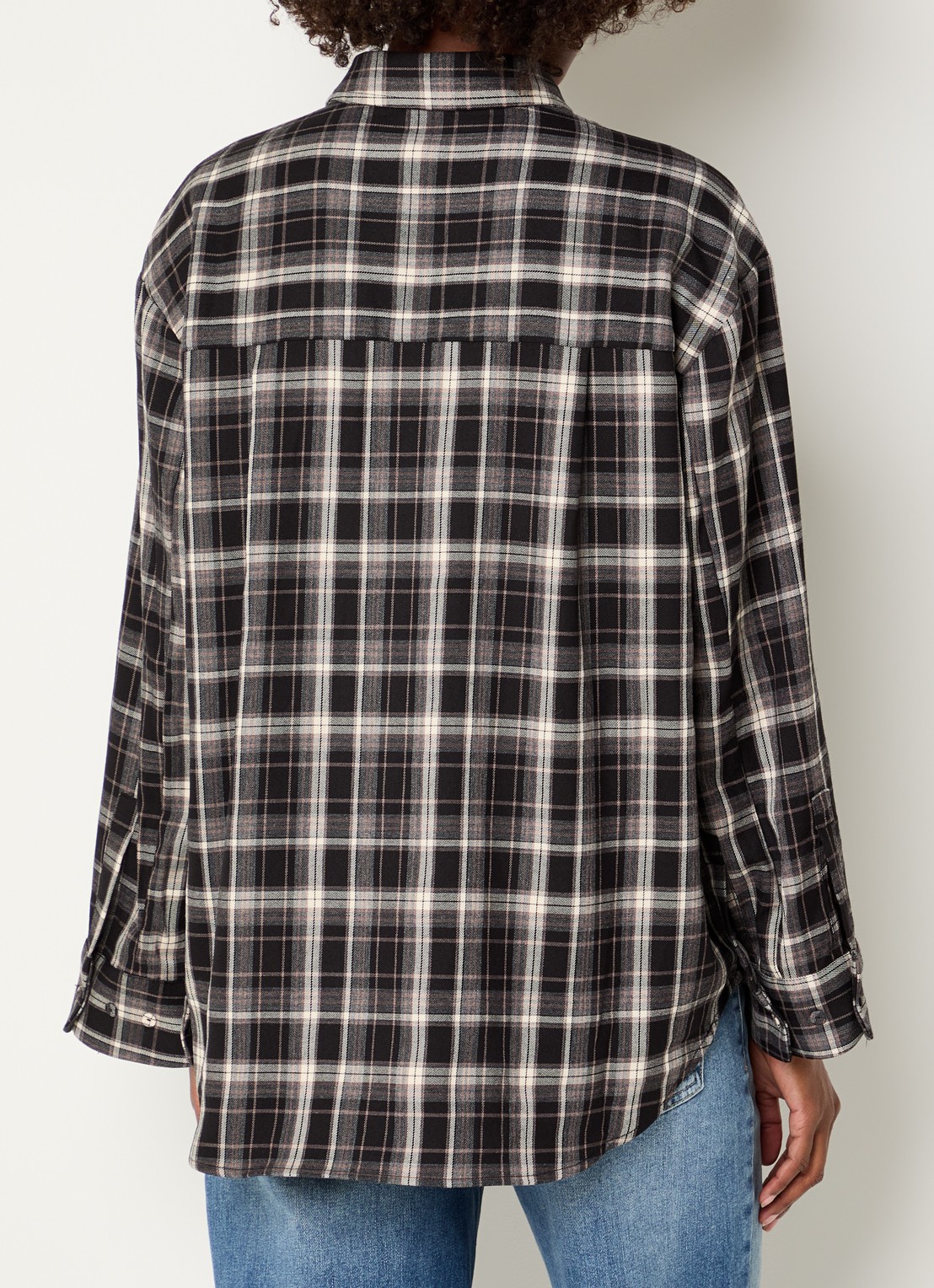 Co'Couture Dagnycc blouse met ruitdessin - achterkant 2 zwart