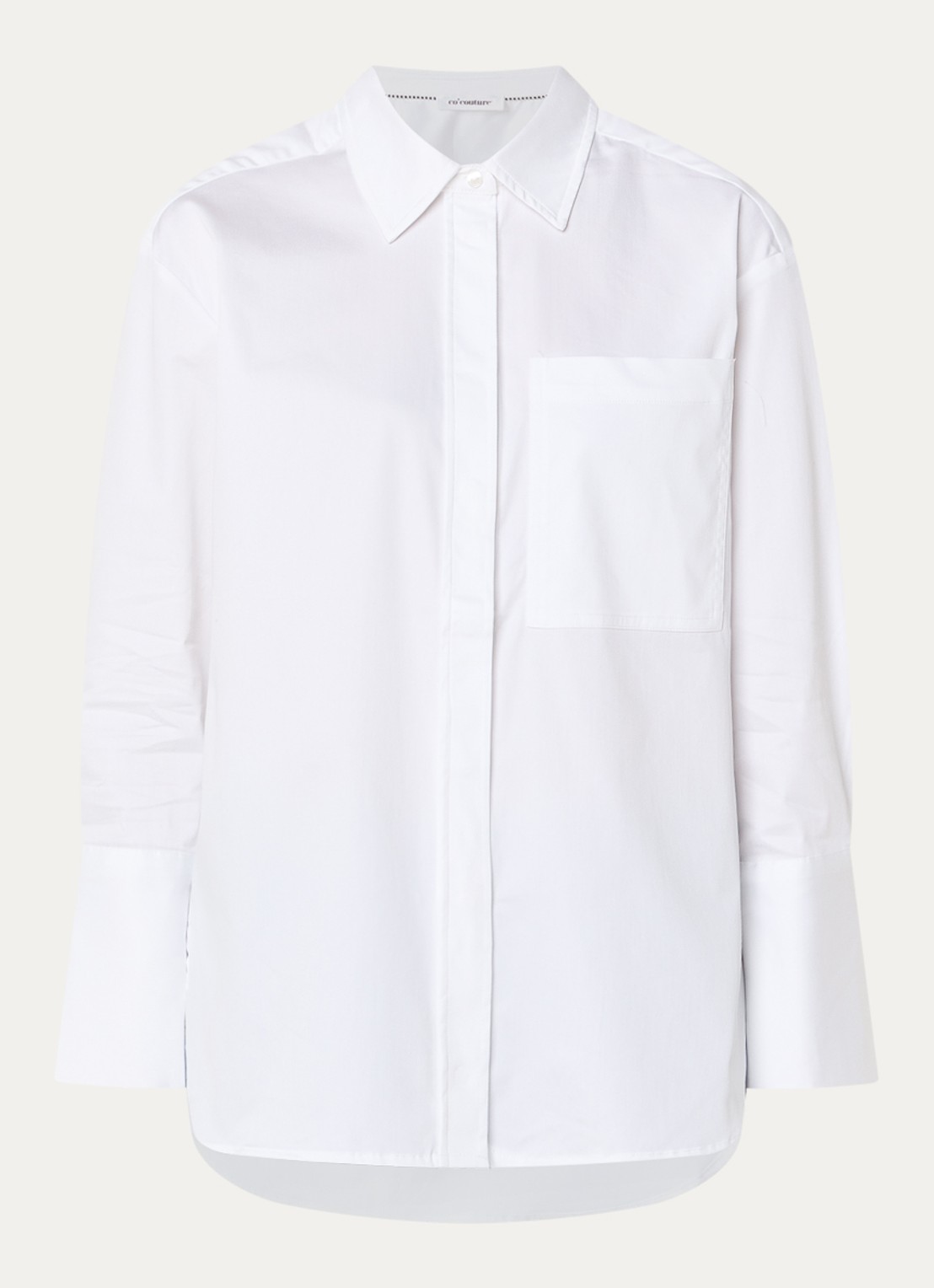 Co'Couture Daliacc blouse met borstzak - voorkant 3 wit