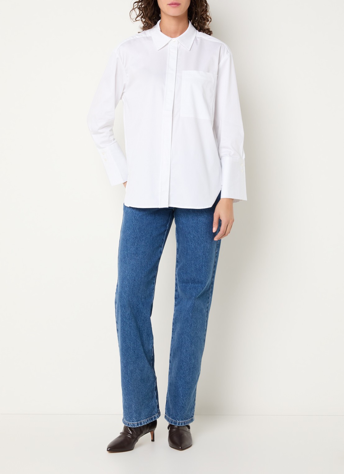 Co'Couture Daliacc blouse met borstzak - voorkant 4 wit