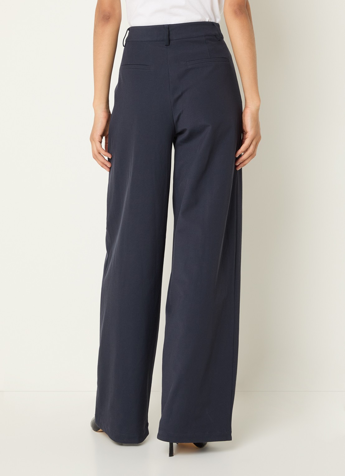 Co'Couture Demi high waist wide fit pantalon met steekzakken - achterkant 3 blauw