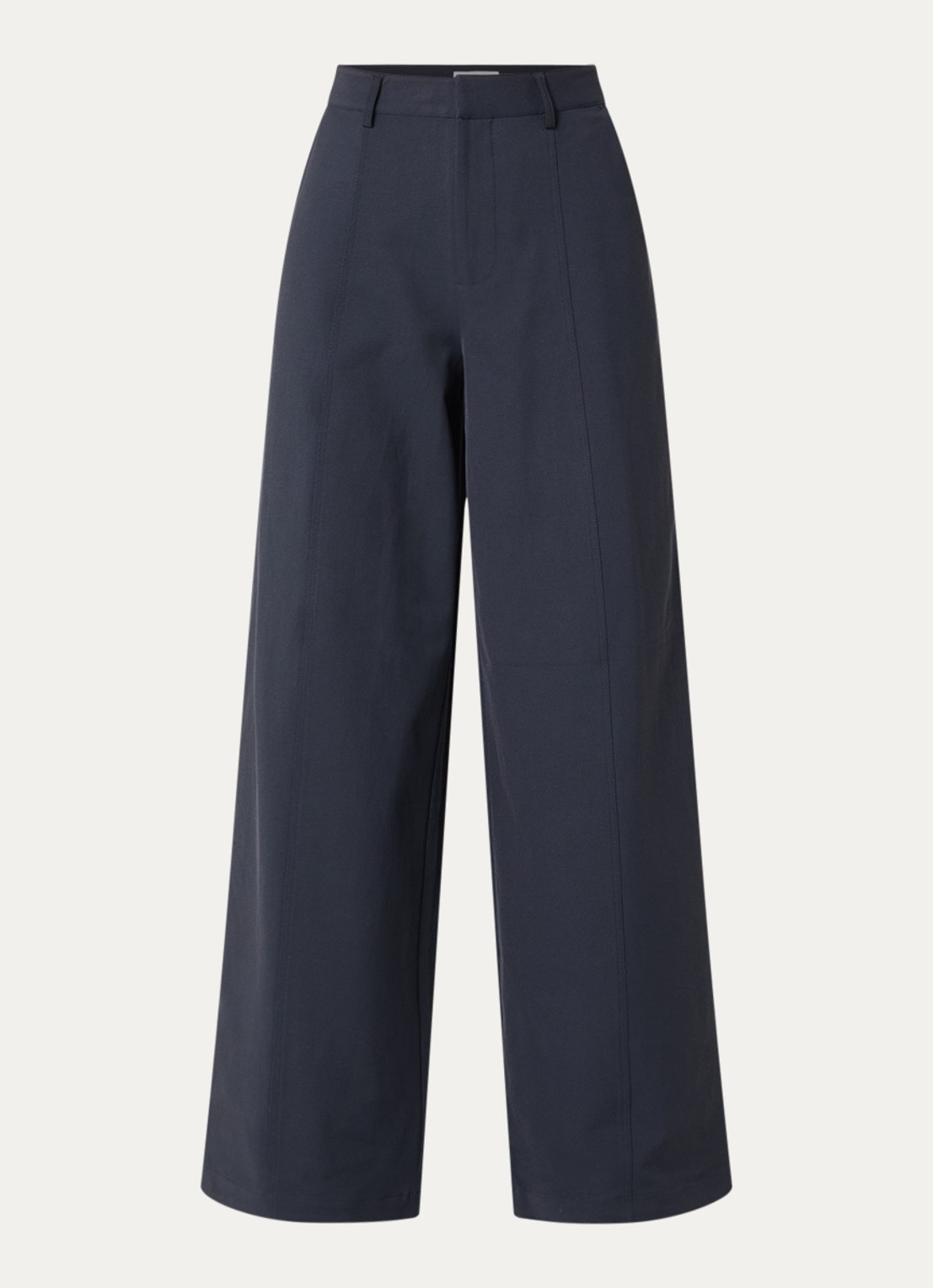 Co'Couture Demi high waist wide fit pantalon met steekzakken - voorkant blauw