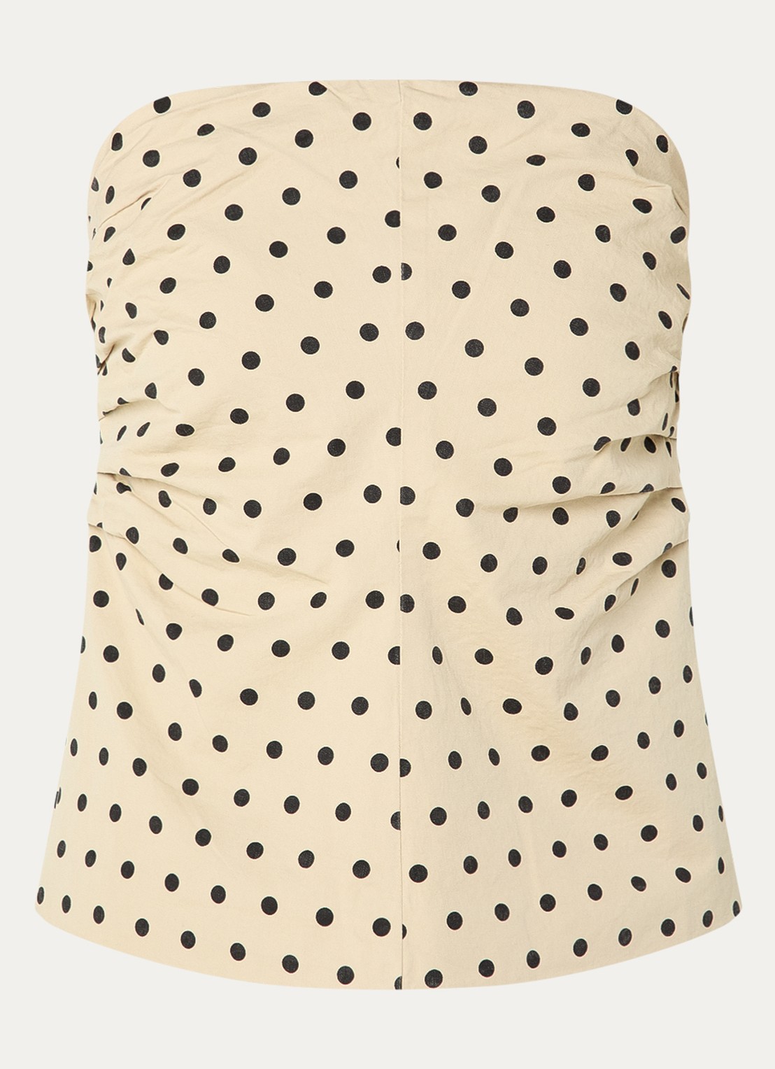Co'Couture Diddi strapless top met stippenprint - voorkant beige