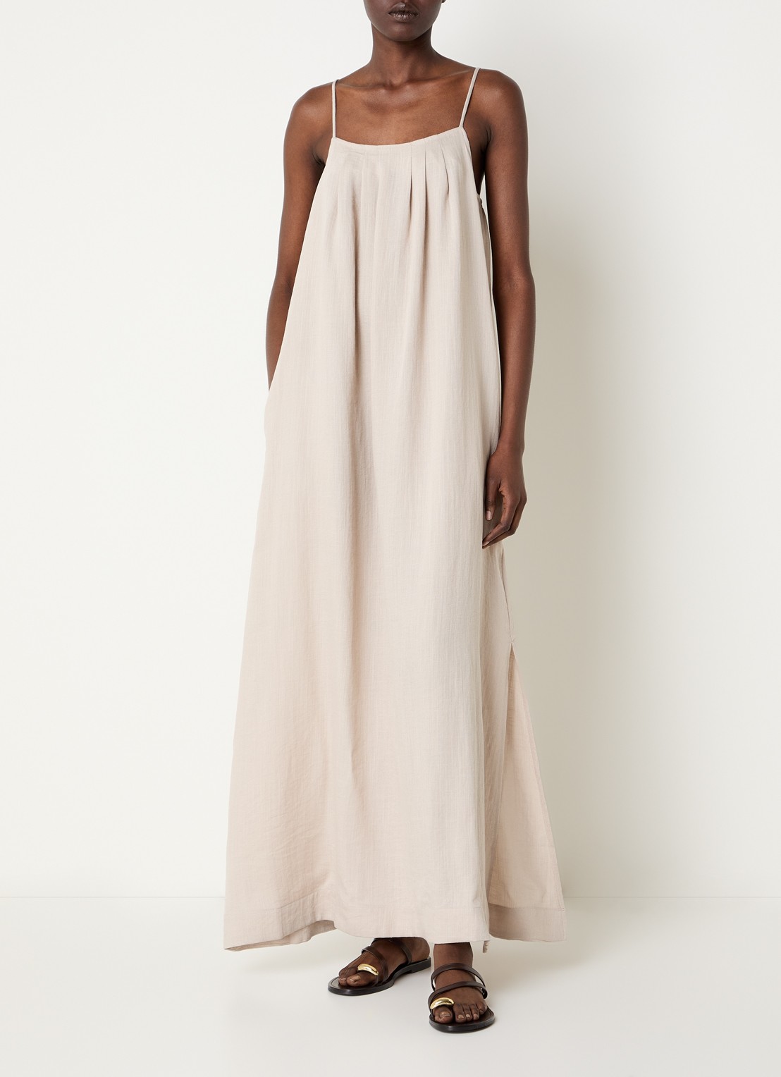 Co'Couture Eva maxi jurk met steekzakken - detail 4 beige