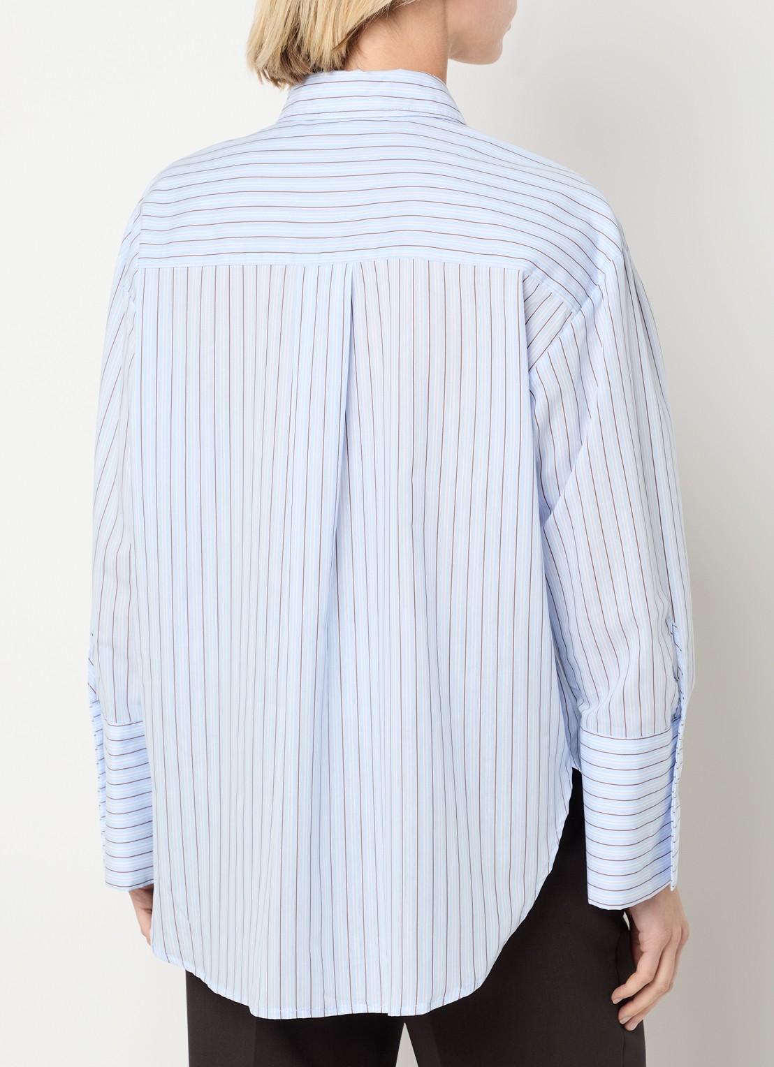 Co'Couture Feline blouse met streepprint - achterkant lichtblauw
