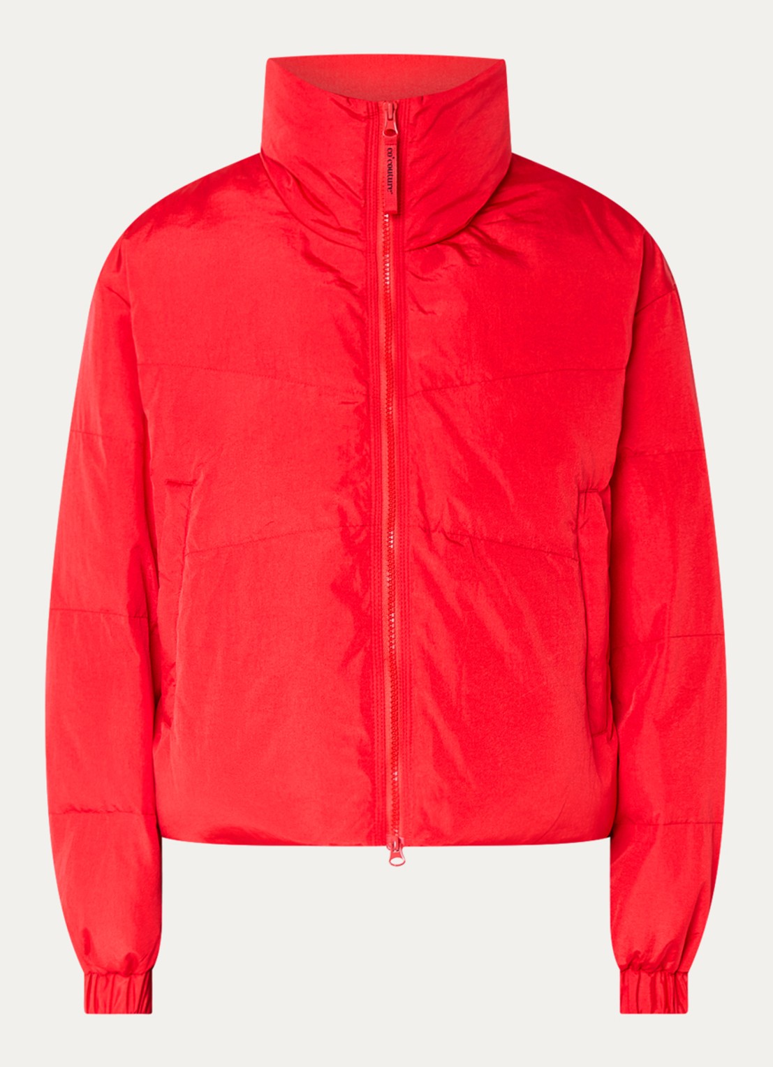 Co'Couture Frosty puffer jack met ritszakken - voorkant 3 rood