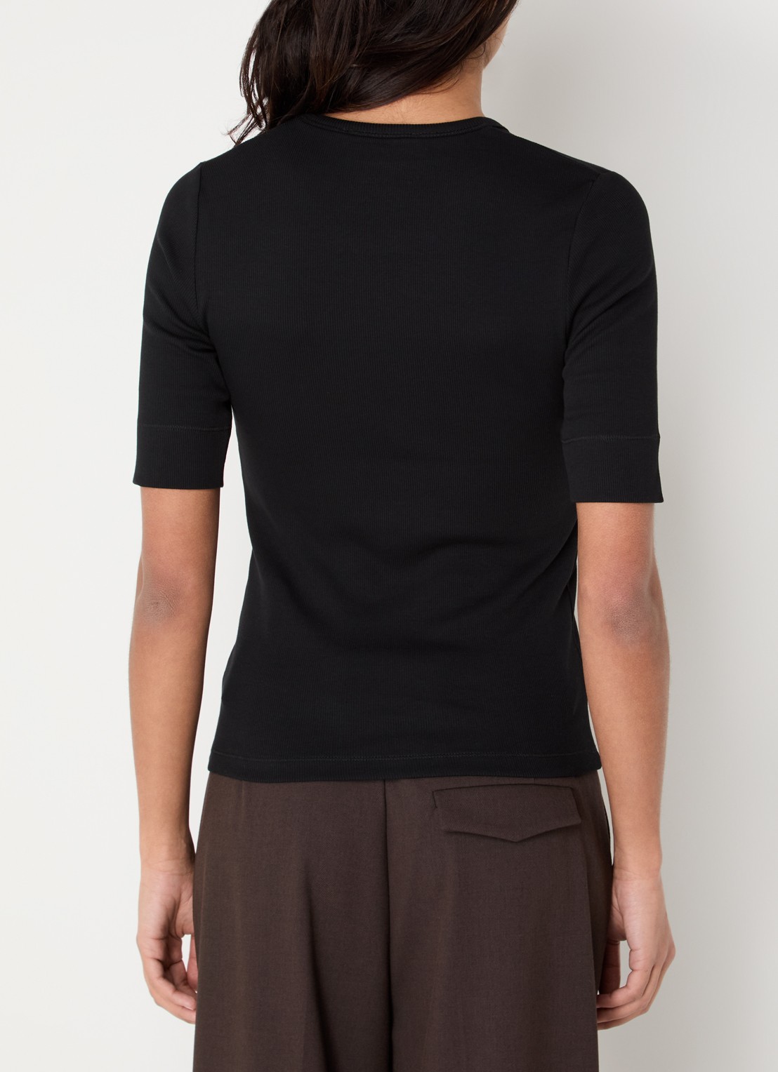 Co'Couture Granny ribgebreide top  - achterkant 4 zwart