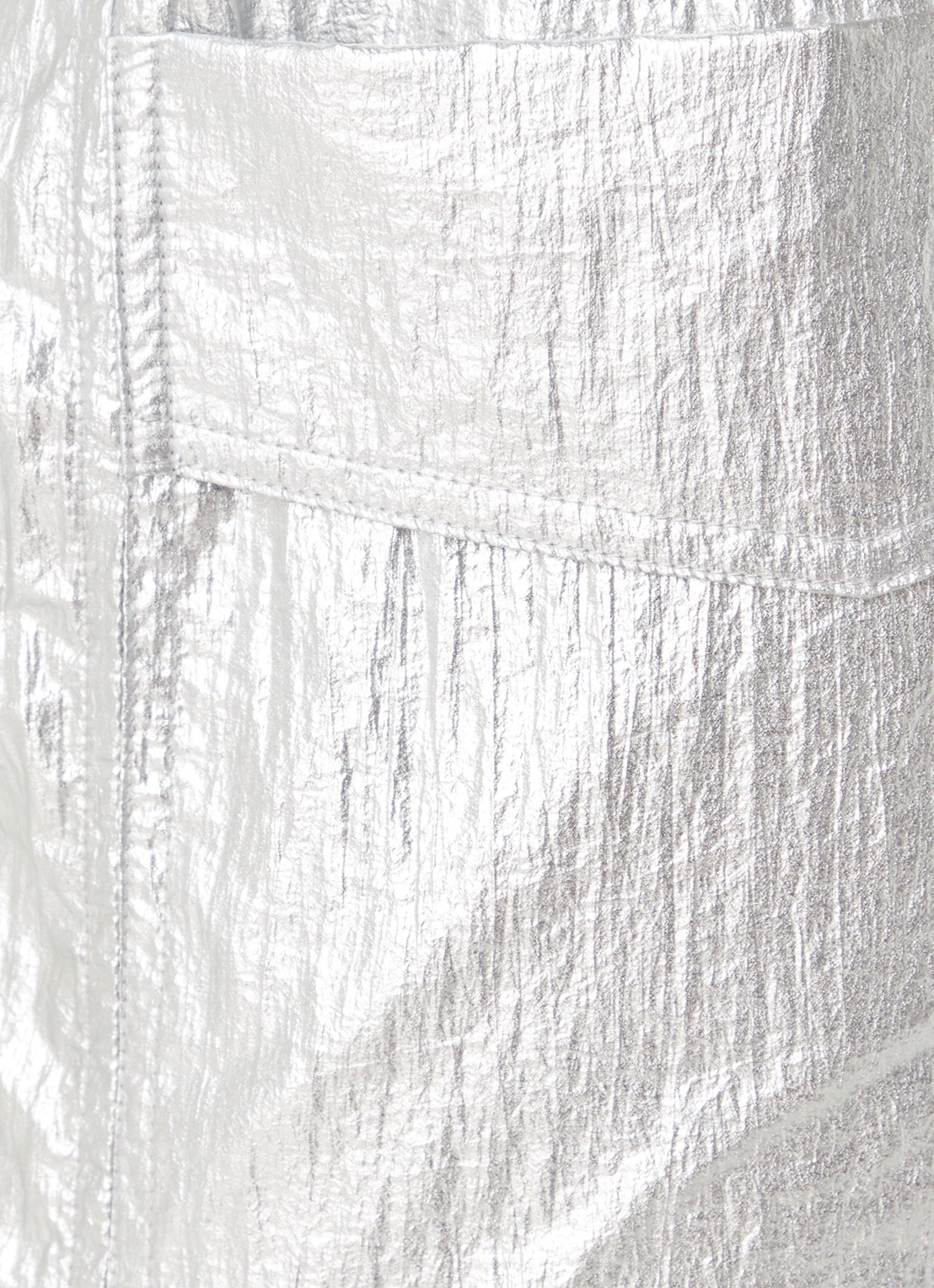 Co'Couture High waist straight fit cargobroek met metallic finish - detail 3 zilver