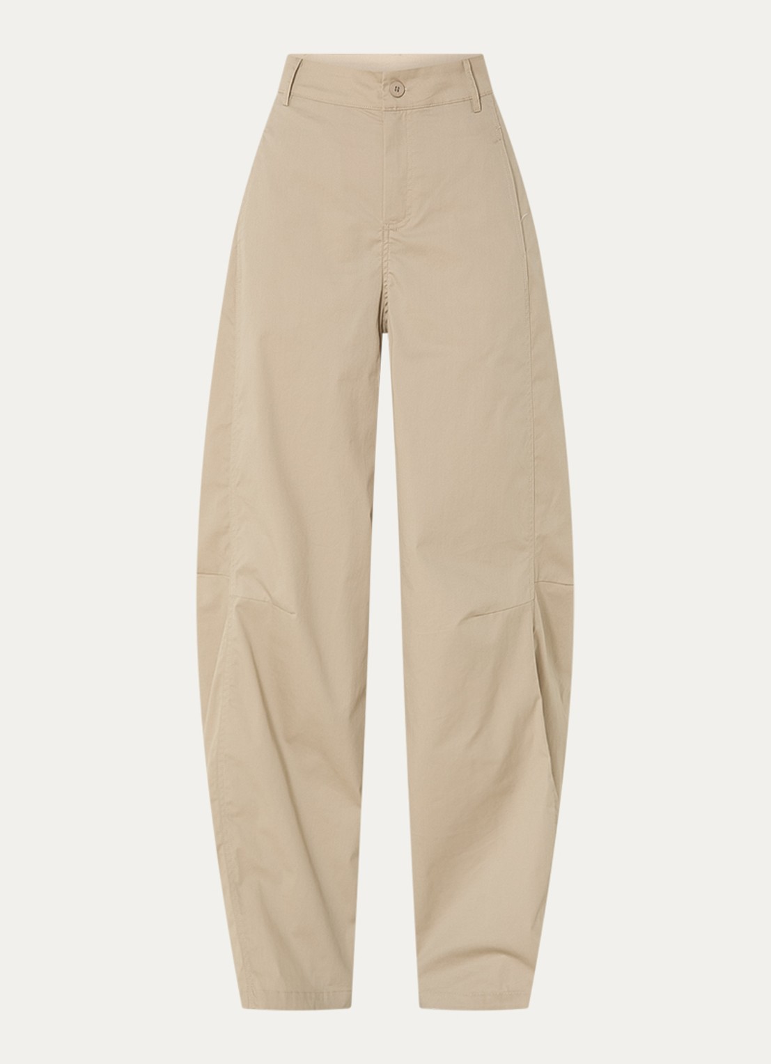 Co'Couture High waist wide fit chino met steekzakken - voorkant 3 beige