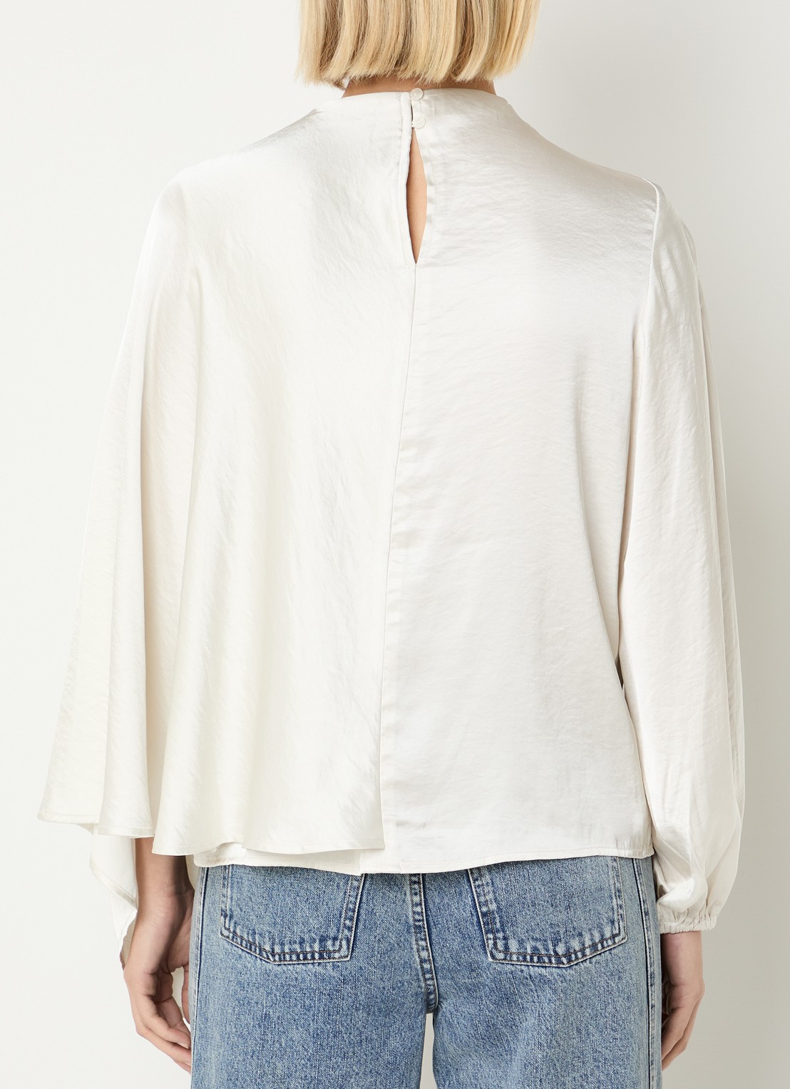 Co'Couture Iduncc top van satijn - achterkant 2 gebroken wit