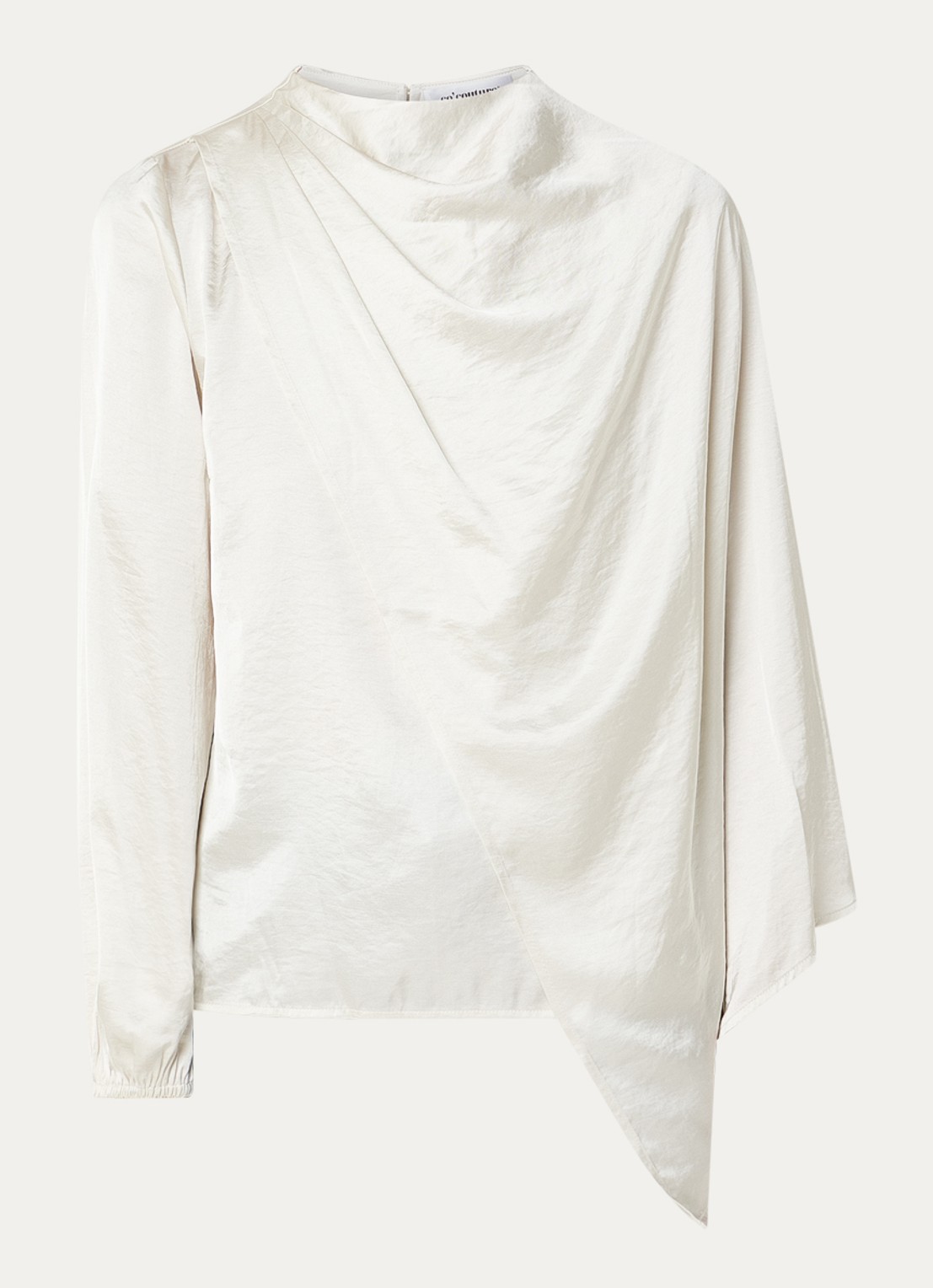 Co'Couture Iduncc top van satijn - voorkant 3 gebroken wit