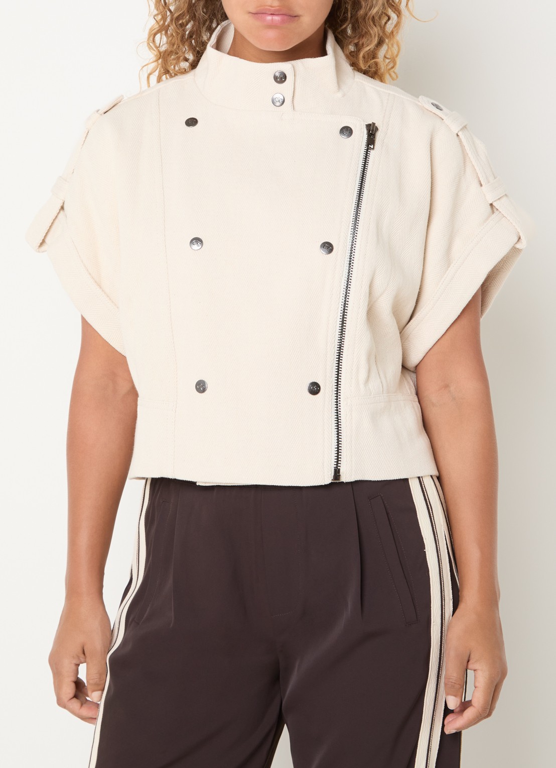 Co'Couture Jack met kraag - detail 4 creme