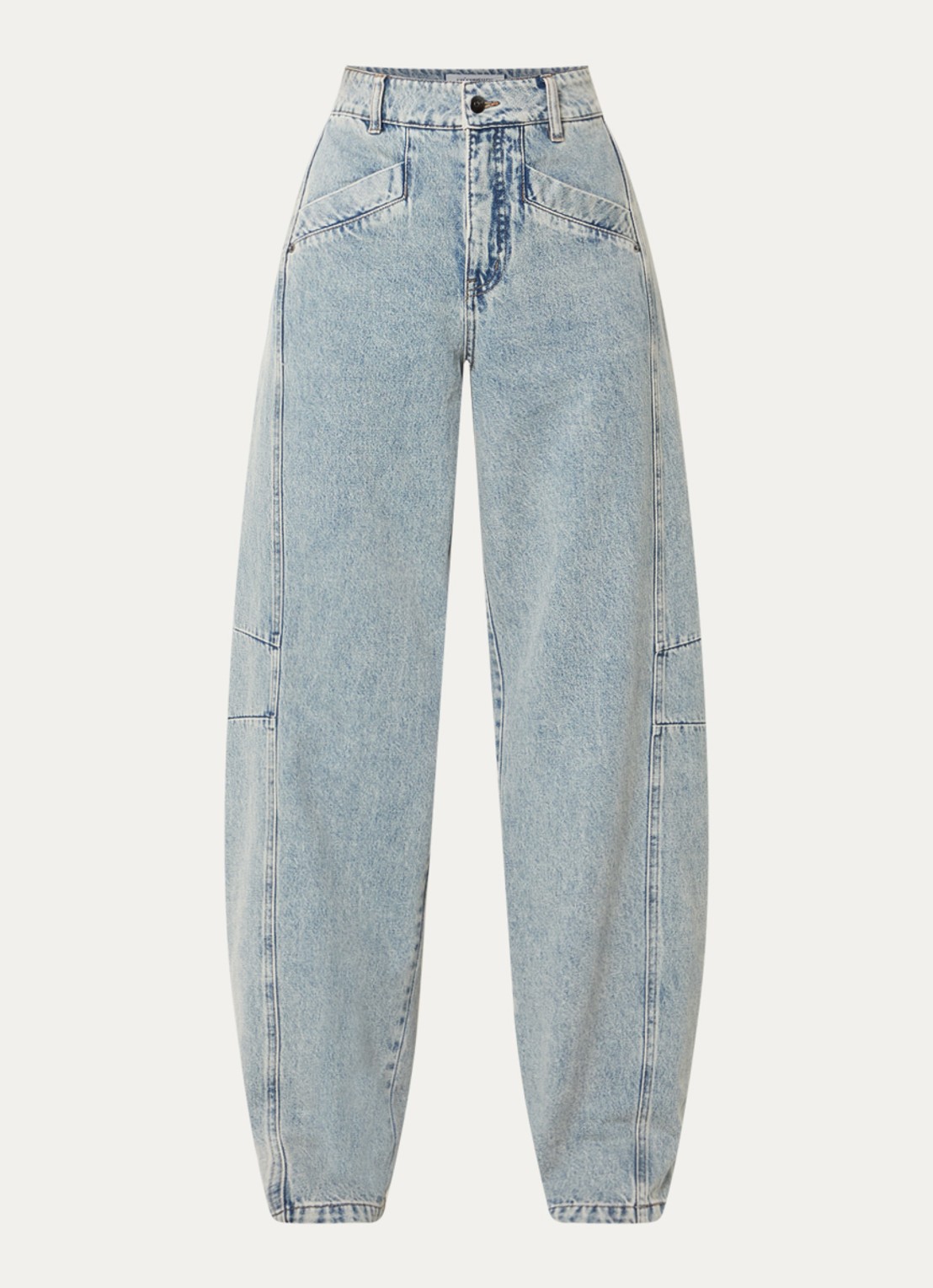 Co'Couture Jackson high waist wide fit jeans met lichte wassing - voorkant indigo