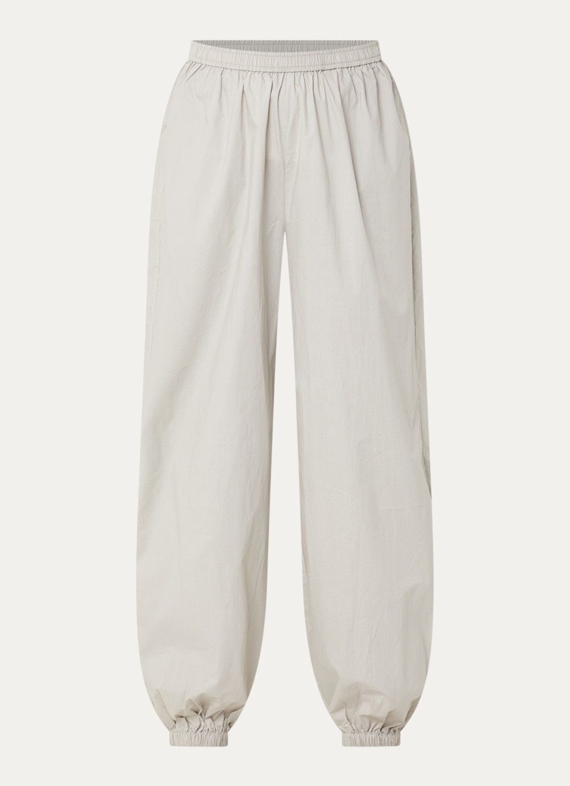 Co'Couture JuneCC high waist tapered fit broek met steekzakken - voorkant 3 lichtgrijs
