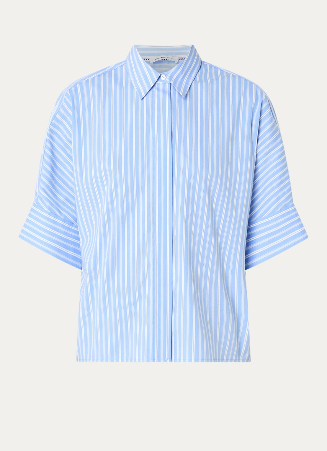 Co'Couture Kai oversized blouse met streepprint - voorkant 3 blauw